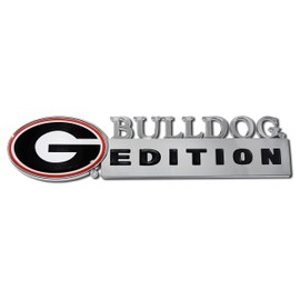 Elektroplate Georgia Bulldogs Edition Metal Auto Emblem for Cars, Trucks, and All Auto | Universal Fit at 7" x 2.25" | Weatherproof