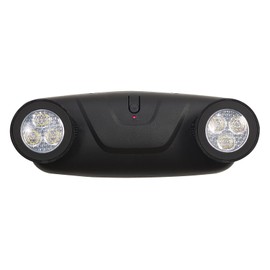 TANLUX LED Emergency Lights with Battery Backup, Adjustable Two Head Commercial Emergency Lights, UL Listed, AC 120/277V, Hardwired - 1 Pack(Black)