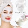 5 Sets Plastic Heart-Shaped Facial Mask Mixing Bowl with Spatula