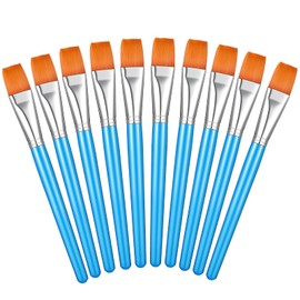 Zonon 1 Inch Flat Head Paint Brushes Bulk Watercolor Acrylic Paint Brush Synthetic Nylon Hair Paintbrush Artist Painting Brush for Detail Painting Oil Watercolor Fine Art Painting(Sky Blue,10 Pieces)