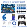 Vlipoeasn 90PCS Video Game Party Decorations for Boys Set Blue