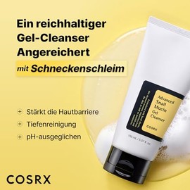 COSRX Advanced Snail Mucin Gel Cleanser, 5.07 fl oz / 150 ml, Rich Daily Cleansing Gel for Dry and Sensitive Skin, with Snail Slime, No Animal Testing, No Parabens, Korean Skincare
