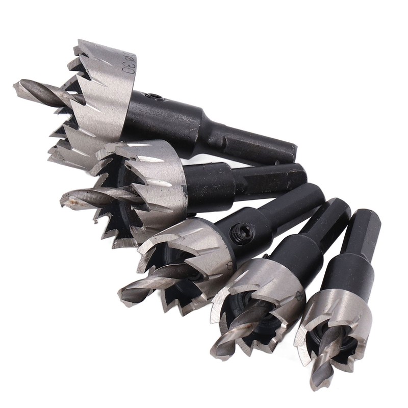 5Pcs Metal Hole Saw 16‑30mm High Speed Steel Wear Resistant