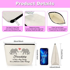 Gfhzdmf Gifts for Best Friend Makeup Bag Friendship Gifts Soul Sister Gift Long Distance Going Move Away Bff Gifts Cosmetic Bag with Zipper Graduation Wedding Birthday Gift for Her Travel Pouch