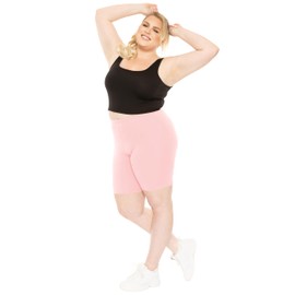 STRETCH IS COMFORT - Pantalones cortos de algodón para mujer, talla grande, algodón, talla XL, 7X, Rosa claro, 4XG