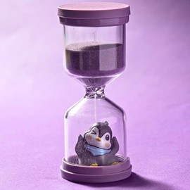 1 Minute Sand Timer,Plastic Hourglass Timer in Macaron Purple with Penguin Pattern,Hour Glass with Sand,Sand Timer for Students,Games,Classroom,Kitchen,Office,Desk Decor
