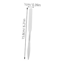 Baluue 1set Stainless Steel Cosmetic Mixing Spatula for Foundation Nail Art Creams Dual-ended Design for Easy Mixing Application for Makeup Professionals
