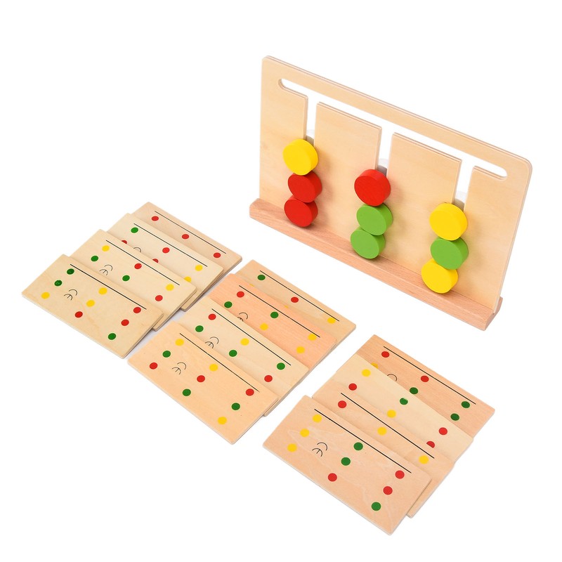 Wooden Slide Puzzle Children Funny Color Sorting Matching Logic Game