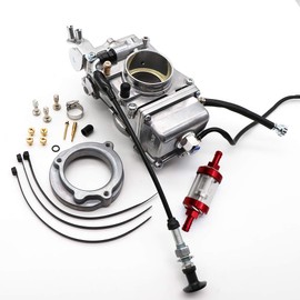 KIPA Carburetor For Mikuni HSR48 HSR 48mm Bad Boy Dyna Electra Glide Sportster 1200 Softail, Top Performance, With Carbon Dirt Jet Cleaner Tool Kit & Filter