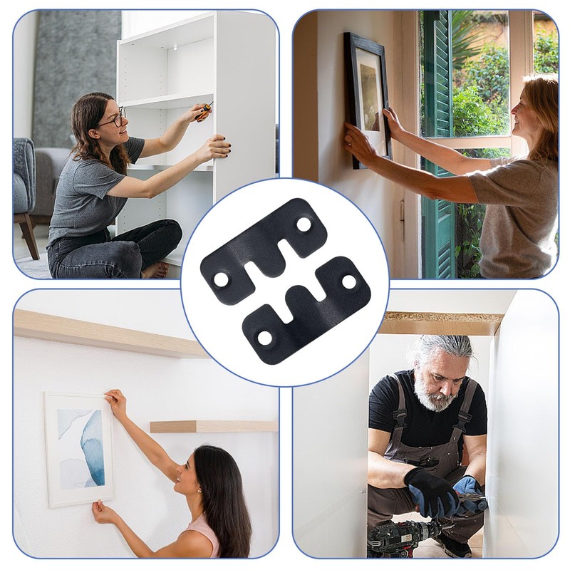 16 PCS Interlocking Flush Mount Bracket Black Stainless Steel Picture