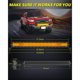 30 Inch Amber LED Light Bar, AKD Part 230W Spot Flood Combo Off Road Driving Light Quad Row Super Bright LED Work Light Bumper Grille LED Bar for Trucks Pickup SUV UTV Car Ram Toyota RZR Boat