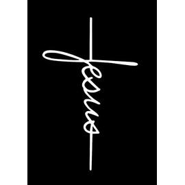 Jesus Name Cross CCI Decal Vinyl Sticker|Cars Trucks Vans Walls Laptop|White|5.5 x 3.5 in|CCI2591