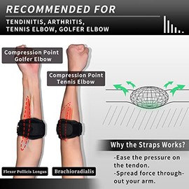 INDEEMAX Elbow Brace, Adjustable Tennis Elbow Bandage for Men Women, Elbow Bandage for Epicondylitis Brace, Tendonitis, Forearm Pain, Golfer's Elbow, Sports, Strength - Black, 1 Pack
