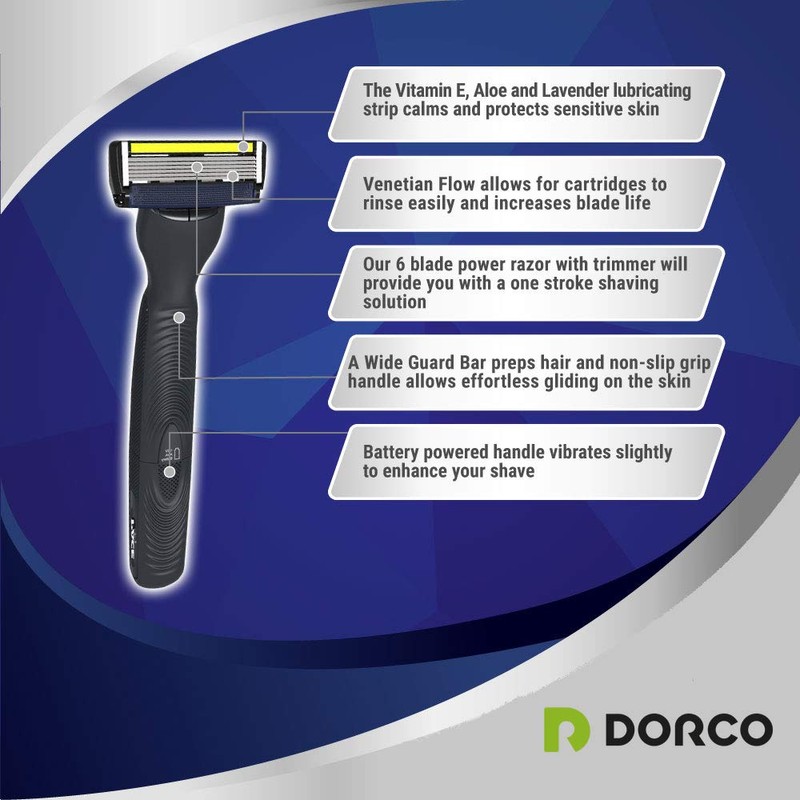 Dorco Pace 6 Plus Power - Six Blade Power Razor