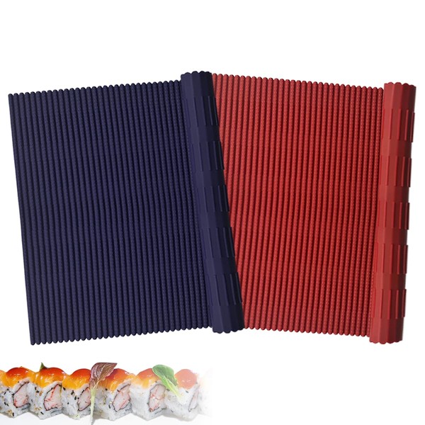 Esamploe - Juego de 2 alfombrillas de silicona para sushi