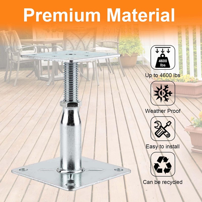 YEUQWJ 4 Pack Adjustable Support Jack for The Floor,Deck Foundation,Post