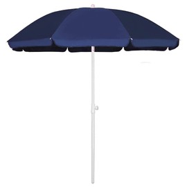 AMMSUN 6FT Portable Picnic Outdoor Canopy Sunshade Beach Umbrella with Tilt Function, Small Patio Umbrella - UPF 50+ protection Beach Chair Umbrella 6' Blue