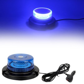OPL5 Blue Forklift Beacon Strobe Lights, 12-24V 16 Flashing Modes 48 LED Warning Safety Lights with Magnetic Base, Traffic Lights for Construction Vehicles, Trucks, Golf Carts, Snow Plow(Blue, 1Pc)