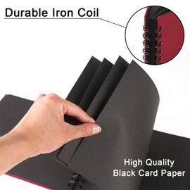 Vienrose Scrapbook Photo Album DIY Set with Stickers and Colorful Pens Hardcover Pictures Book 11x8 Inches 80 Black Pages for Wedding Birthday Gift