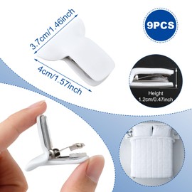 NQEUEPN 9pcs Duvet Clips for Comforter Inside, White Padded Comforter Clips Strong Hold Duvet Cover Holder Blanket Quilt Fasteners Prevent Comforter from Shifting Bedding Accessories Quickly Install