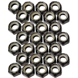 WalnutSkate Skateboard Axle Nut/King Pin Nut, High Strength Steel, Bolt Skateboard, Longboard, Surf Skate Cruiser (AXLE Nut 28 BLACK)