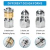 3 PCs Sewer Jetter Nozzle for Pressure Washer, Stainless Steel