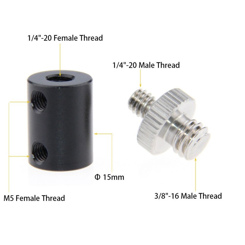 CAMVATE 15mm Micro Rod with 3/8" Male Thread for Camera