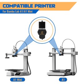 Howarx 2PCS A1/A1 Mini Hotend Nozzle 0.2mm/0.4mm Hardened Steel Replacement Parts with 4PCS Silicone Cover for Bambu Hotend A1 Series Only (Including Bambu A1/A1 Mini)