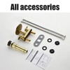 Brushed Gold Bathroom Sink Faucet 3 Hole，Waterfall Bathroom Faucet 4