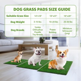 LOOBANI Dog Grass Pee Pads, 2 Pack Artificial Grass Pads for Potty Tray, Fake Grass for Dogs to Pee On, Outdoor Indoor Pee Grass for Dog Potty (18*23 inch)