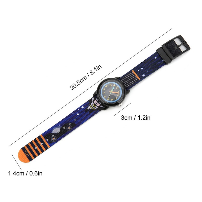 Children Watch Cartoon Pattern Waterproof Ribbon Strap Quartz Children WatchNight
