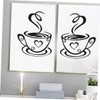 KONTONTY Sticker Wall Decals 5 Pack Cup Stickers 31x19cm Black
