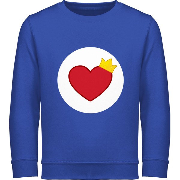 Shirtracer Sweatshirt Kinder Pullover für Jungen Mädchen - Karneval & Fasching - Mädchen - Glücksbär Herz Krone König Liebe 104 (3/4 Jahre) - Royalblau - Faschings Jeck - JH030K