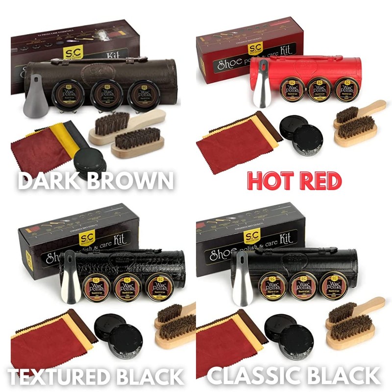 12PC Shoe Polish & Care Kit, Leather Shoe Shine Kit