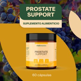 Vitalbotanics Prostate Support 60 capsulas de 500mg (2 Meses) con Semilla de Calabaza, Equinácea, Granada, Selenio, Curcuma, Resveratrol y Vitamina D3. Suplemento Multivitaminico para Hombres