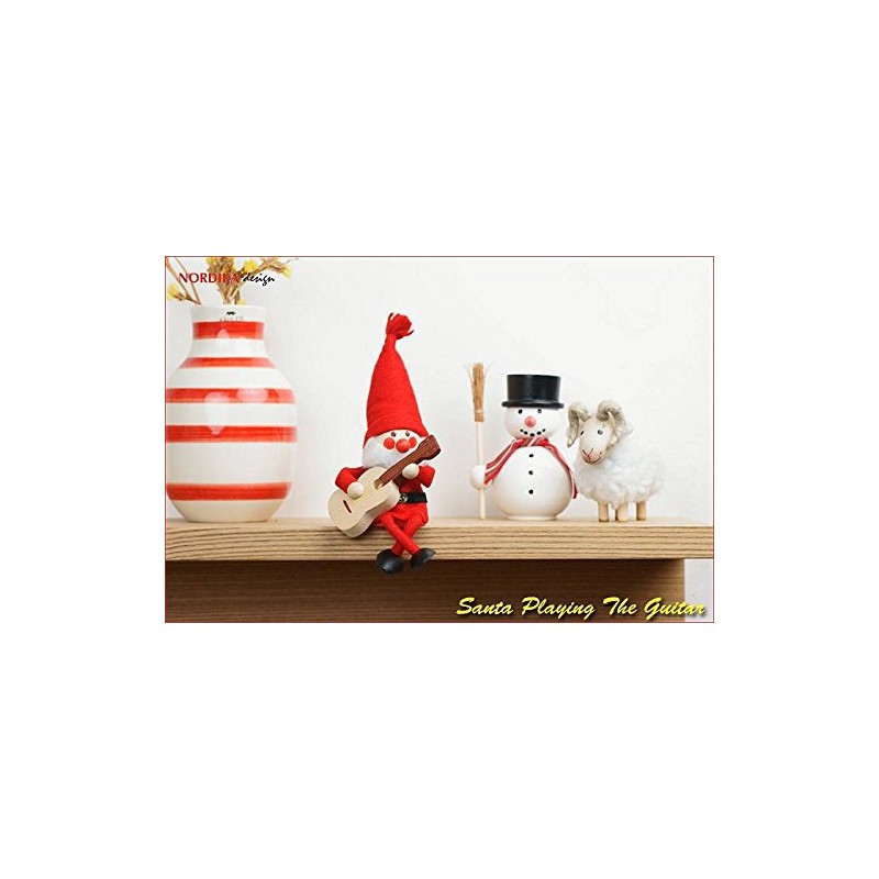 [Nordika Nisse norudyika nisse] christmas wooden doll (Guitar with Santa/nrd120068)