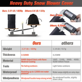 Snow Blower Cover,Heavy Duty 840D Snowblower Covers Waterproof Outdoor with Waterproof Strip,Air Vent,2 Reflective Handles,Windproof Buckle,Universal Protective Cover for Snow Thrower Shovel Storage