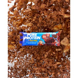 Pure Protein Cocoa PEBBLES™ Protein Bars – 20g Protein, 4g Sugar, 180 Calories (4 count) Low Sugar* High Protein Snack - Gluten Free - Perfect for a Healthy Snack.