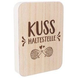 Spruchreif I Wooden Board with Saying I Gifts for Couples I Gift Idea Valentine's Day I Kiss Stop
