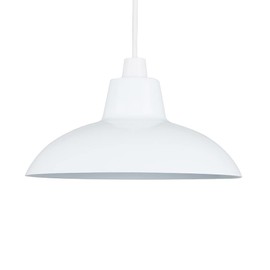 MiniSun | Retro Style Gloss White Metal Ceiling Light Shade | Pendant Lights, Home Décor & Improvement Essential | 28.8cm Shade Width