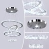 diisunbihuo Crystal Chandeliers Modern LED Rings Pendant Light Adjustable Stainless
