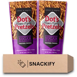 Dot's Pretzels Cinnamon Sugar Pretzel Twists | 2, 16 oz Bags | Bundled by SNACKIFY