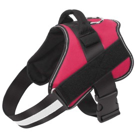 Bolux Dog Harness, No-Pull Reflective Dog Vest, Breathable Adjustable Pet Harness with Handle for Outdoor Walking - No More Pulling, Tugging or Choking ( Red, L )