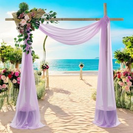 MDS - Paquete de 1 panel (30 pulgadas de ancho x 40 pies de largo), tela de gasa transparente para bodas, ceremonias, recepciones, guirnaldas y telón de fondo, orquídea