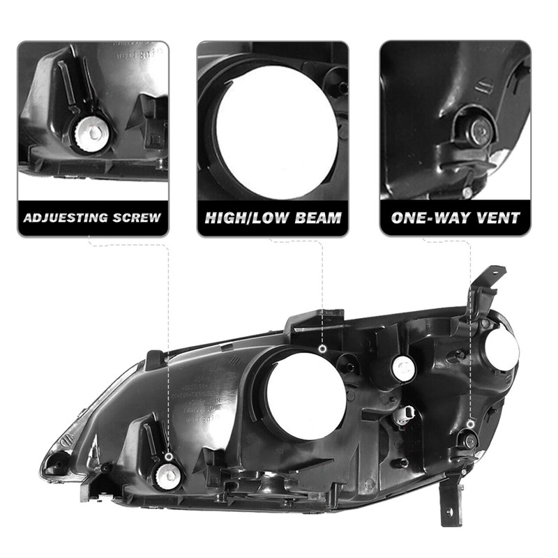 SOCKIR Headlight Assembly Compatible with 2001 2002 2003 Honda Civic