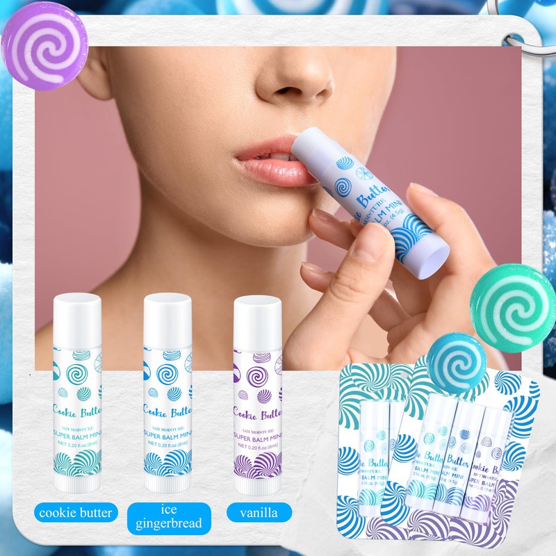 Leelosp 18 Pcs Candy Shapes Lip Balm Lipstick Set Lip