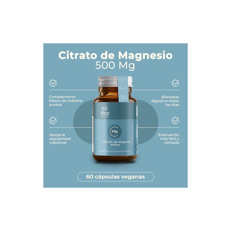 Citrato de Magnesio 500 mg Descanso y Calma TIBA SALUD
