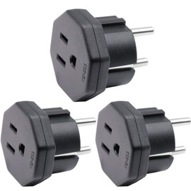 US/JP/CA Stecker auf EU/DE/FR/IT/ES Adapterstecker, US/CA/JP Stecker für elektronische Geräte für 2-polige EU-Buchse/Deutschland-Buchse (3 Stück Schwarz)