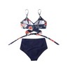 RXRXCOCO Women's Wrap Push Up Bikini Top with Tummy Control