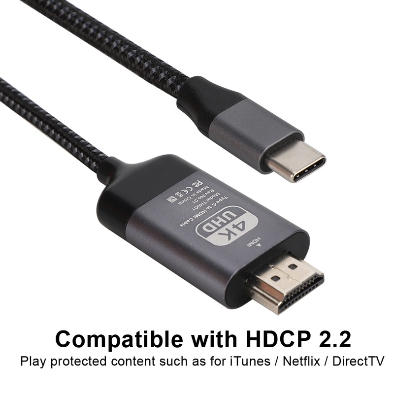 Type C to HDMI Cable 4K60hz Aluminum Shell Woven 2M